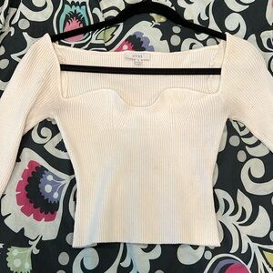 Ribbed long sleeve sweater top